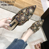 2022Luxury Women Mules Ladies Summer Chinese Slippers Women Shoes 2019 New Low Heels Flat Casual Shoes Woman Flip