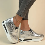 Leather Wedge Loafers Shoes for Women 2024 New Height Increasing Platform Sneakers Woman Lightweight Slip On Casual