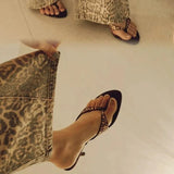 Breakj New Clip Toe Cool Slippers Velvet Characters High And Fine And Round Head Slippers Women Summer