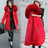 Fashionable Solid Warm Thick Fleece Hooded Winter Jacket Women 2021 New Fur Liner Parka Female Winter Long Coat
