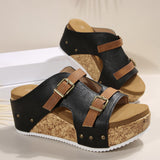 Breakj Thick Bottom Slope With One Word With Slippers 2025 Summer New Buckle With Light Soaked Beach Toe Women's