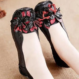 New Head Layer Cowhide Soft Sole Women's Shoes National Wind Leather Women's Single Shoes Large Size Comfortable Bean