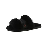 Style Woolly Lace Flat-Soled Slippers Women's Fashionable Home Indoor Hairy Cotton