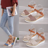 Breakj Summer New Large-Size Lady Sloping Sandals Temu Casual Comfortable