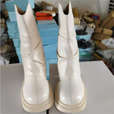 Women's Boots Autumn / Winter 2024 New Thick Heel Thick Bottom Thin Boots Middle Leg Boots Women Show Thin Ankle