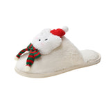 And Winter Christmas Plush Slippers Female Cartoon Bear Baotou Home Cotton