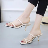 New Women Sandals Leather Yellow Sexy Pumps Fashion Wedding Stiletto Zapatillas Mujer Casa Sapatos Femininos Sandals Women