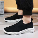 Breakj Men's Shoes Fly-Weaving Mesh Breathable One-Legged Casual Shoes Light Sports Casual Running Shoes