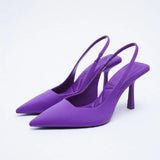 Autumn New Women's Closed Toe Red Single Shoes with Stiletto Heel Mid-heeled Fashion Sandals with Hollow Pointed Toe