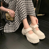 ~Cao Beautiful Texture Ugly Cute Single Shoes 2024 Cowhide Muffin Velcro Casual