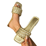 Breakj Summer New Solid Flat-Bottomed Bright-Faced Women's Cool Slippers Type Plus-Size Slippers
