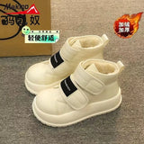 Breakj With The Big Brand Cotton Boots Female Warm Cotton Shoes Pure Color Not Stuffy Feet Warm Winter Versatile Travel New