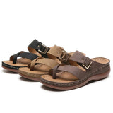 Summer New Retro Wedge Platform Slippers For Women Fashion Casual Clip Toe Flip Flops Belt Buckle Comfortable Ladies