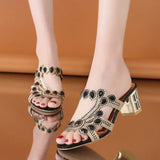 Breakj Fashion Water Drill Rough And Slippers Women's Summer High And Cool Drag 42 Yards New Diamond Set Hollow High And Cool