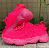 Autumn Sneakers Women's Mesh Flats Shoes Woman Lace Up Casual Female Shoe Comfort Candy Color Solid Ladies Plus Size