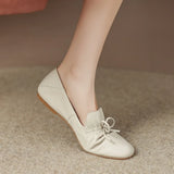 Loafers Women Slip-On Flats Real Leather Ladies White Mules Pleated Daily Driving Flats Women Basic Moccasins Big Size