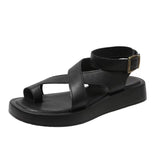 Breakj New Large-Size Toe Polyurethane Thick-Soled Leisure Outside The Roman Wind Wearing Ring-Foot Buckle Women's