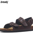 2023 New Summer Beach Cork Sandals Casual Women Outside Non-slip Black White Double Buckle Sandalias