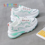 Platform Sneakers Woman Vulcanize Sport Shoes 2021 New Light Green Blue Chunky Sneaker dames Tenis basket zapatillas