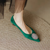 Women Pumps 4.5cm Dress Shoes Kid Suede Heels Elegant OL Work Shoes On Heel With Crystals Pointed Toe
