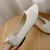 Sale 2022 Women Mesh Breathable Pointed Toe Ladies Comfort Ballet Flats Slip on Shallow Loafers Office Flat Boat