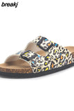 2023 New Summer Beach Cork Slippers Casual Double Buckle Non-slip Clogs Slides Women Slip on Flip Flop