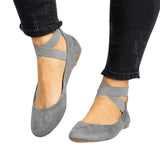 Breakj New Shallow Mouth Loosened With Round Head Women's Shoes Flat And Dancing Mom Single Shoe