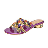 Slippers Full Of Diamond High Heels Women's New Fashion Thick Heels Wear Fashionable Sexy Slippers In The Summer Of