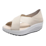 Back Strap Slip-on PU Women Open Toe Wedges Shoes for Women Platform Sandals Womens Sandal Heels Sandles Shoes Zapatos
