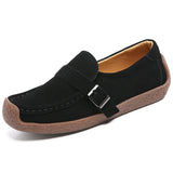 Breakj And Autumn New Women's Shoes Snail Shoes Leather Casual Sneakers Flat Bean Bean Shoes Female Mother