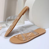 Breakj Slippers Female 2024 Summer Rhinestones Wear Casual One-Line Simple Fashion Large Size
