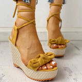 Summer Ankle Strap Women Sandals Platform Wedges High Heel Flock Butterfly Peep Toe Fashion Female Ladies Shoes Zapatos De
