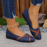 Breakj Shoes Women 2025 New Round Head Flat Bottom Lazy One Foot Pedal Women's Shoes Work