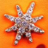Metal&PVC Croc Charms Gorgeous Rhinestones Shoe Decorations Golden Brand Designer Shoes Accessories fit JIBZ Girls