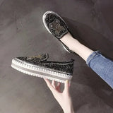 Womens Loafers Shoes Female Footwear Clogs Platform Casual Sneaker Crystal Round Toe Modis Slip-on Big Size Dress New Creepers