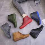 Breakj Autumn / Winter New Women's Boots Large Size Casual Ankle Boots Women's Boots Flat Front Strap Side Zipper Flat Boots Women's