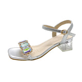 Breakj French Water Drill Sandals Coarse Heel High Heels In The Summer Of 2025 Fashion Temperament Daily Commute Cool
