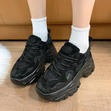 Women Sneakers Fashion Mesh Chunky Sneakers Casual Shoes Autumn Reflective Comfortable Thick Sole White Dad Flats Platform