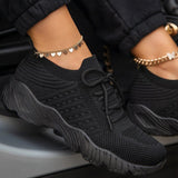 Women Sneakers 2022 Lace Up Chunky Sneakers Breathable Shoes For Women Outdoor Walking Sneakers Female Footwear Tenis