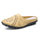 Breakj Summer Cowhaired Half-Slippers Women Fashion Wear Net Red Flat Bottom Without A Back-And-Out Woman Cool