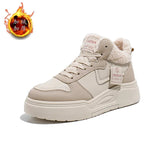 Breakj Plus Velvet High Top Small White Shoes Women 2024 Winter Korean Version Versatile Student Shoes Warm Casual Shoes