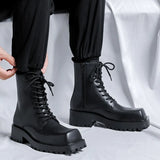 Breakj Boots Men's British Wind 2023 New Platform Thin Martin Boots Black Spring And Autumn Single Boots Side Zipper