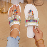 Bohemian Slippers In The Summer Of 2025, Large-Size Sandwich Toes Flat And Cool Drag