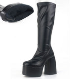 Brand Punk Goth High Heels Platform women's Boots Trendy Sexy Luxury Big Size 48 Stylish Sexy Elegant Women
