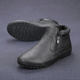 Classic Men Casual Plush Shoes Winter All-match Zip Opening Male Footwear High-top Warm Lined Shoes Fashion New