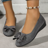 Breakj Shallow Single Shoes Women Wear Autumn Bow Large Size 2025 New Flat Bean