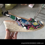 Breakj Summer New Hemp Rope Heel Sandals Women High Heel Head Bow Snake-Snake Sandals Large