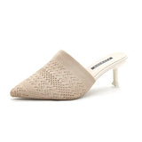 Breakj Red Flying Head Wear 2025 Spring New Knitted Head Hollow Tip Fine And High-Heeling Slippers Women's Cold