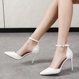 High Heels Sexy Buckle Sandals Pointed Toe Stiletto High Heels 2022 Fashion All-match New Summer Women's Shoes