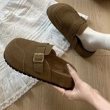 Celebrity Anti-Skid Heightened Thick-Soled Baotou Slippers Women Wear 2024 New Retro Bocken Shoes In